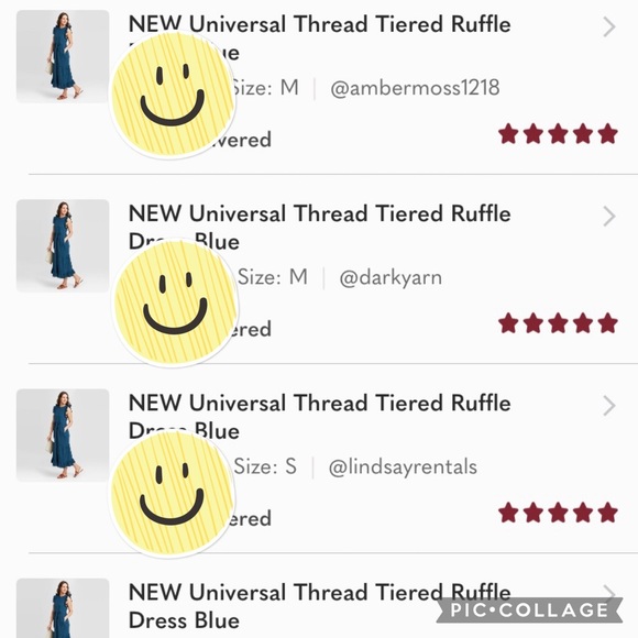 NEW Universal Thread Tiered Ruffle Dress Blue - Picture 5 of 8